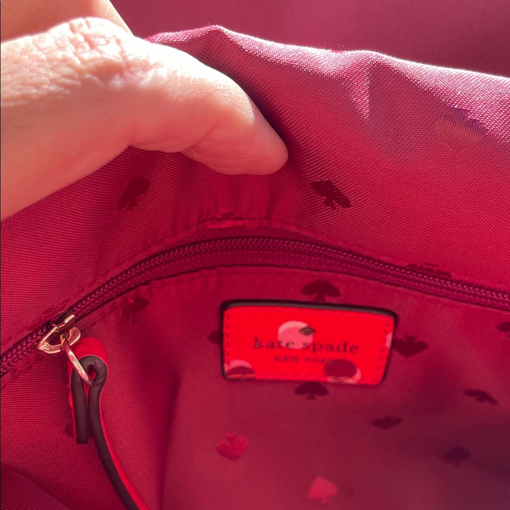 Kate Spade Red and White Polka Dot Cross Body Bag $299 MSRP - Picture 3 of 10